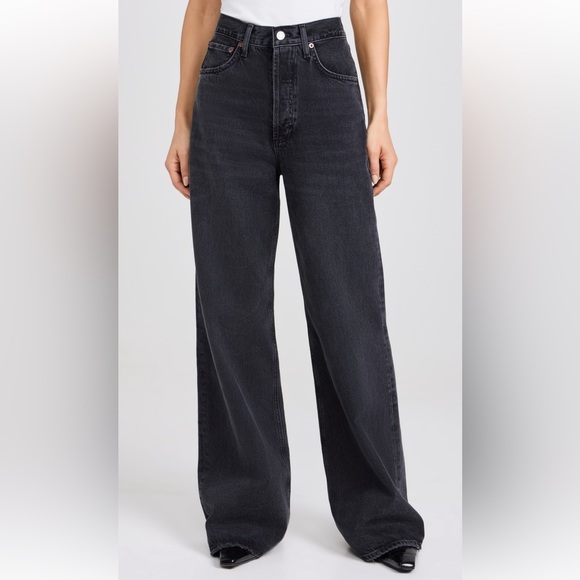 Agolde Denim - Agolde Dame high rise Wide-Leg black Jeans, size 25, like new